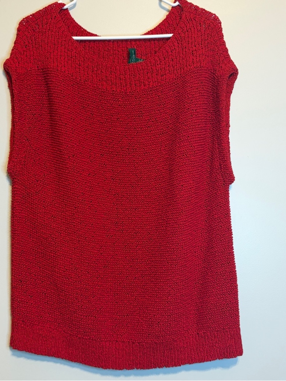 Lauren Ralph Lauren Red Scoop Neck Knit Sweater
